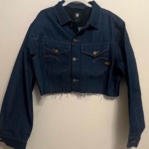 G Star Relaxed Women's Cropped Cutoff Jacket Size Medium New